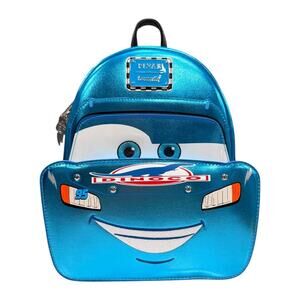 Loungefly Pixar Cars Lightning McQueen Metallic Dinoco Exclusive Backpack NWT